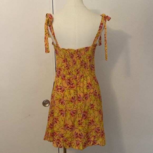 Kourt Bustier Style Banana Print Tropical Mini Dress Size 6 - Picture 6 of 14